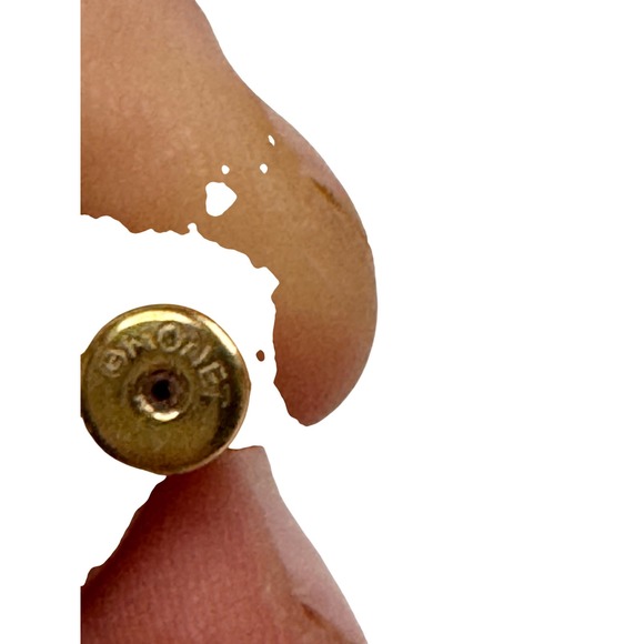 Vintage Monet Gold Tone Interlocking Hoop Hammered Metal Stud Earrings Y2K - Picture 5 of 5